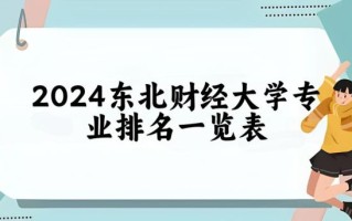 东北财经大学全国排名_2024最新榜单解析
