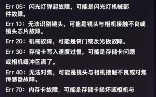 佳能镜头报错代码_如何快速修复