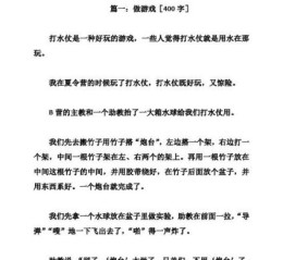 打水仗作文怎么写_小学生打水仗作文素材