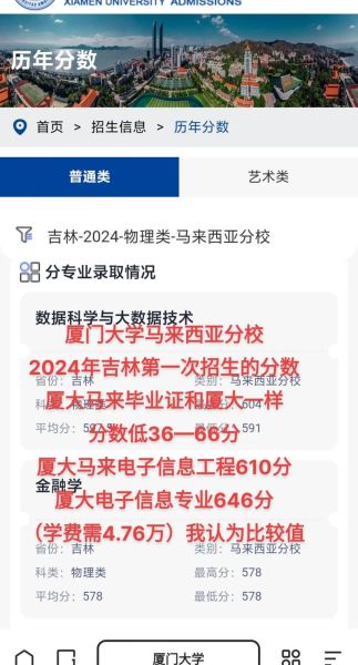 厦门大学马来西亚分校分数线_2024年最新录取要求-第1张图片-星辰妙记