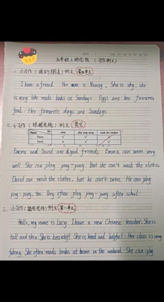 五年级英语小作文怎么写_五年级英语小作文常用句型-第3张图片-星辰妙记