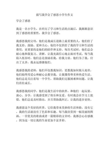 我懂得了感恩作文怎么写_感恩作文800字范文-第2张图片-星辰妙记