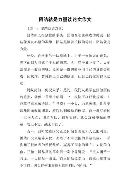 团结就是力量作文怎么写_团结作文素材有哪些-第1张图片-星辰妙记