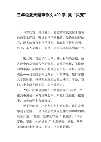 夏日趣事作文400字怎么写_如何写出高分范文-第3张图片-星辰妙记