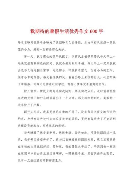 暑假二三事作文600字怎么写_暑假二三事作文600字范文-第3张图片-星辰妙记