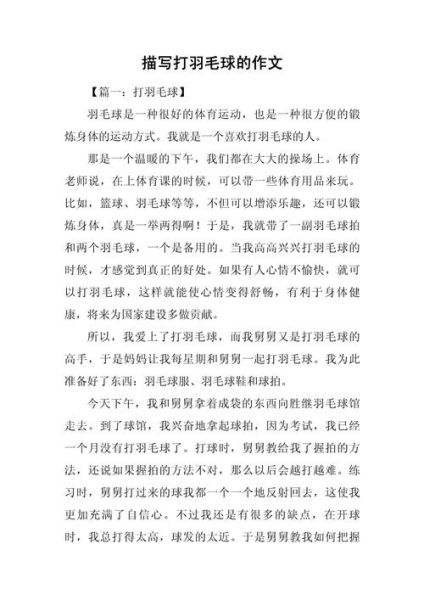 如何学会打羽毛球_作文怎么写-第3张图片-星辰妙记