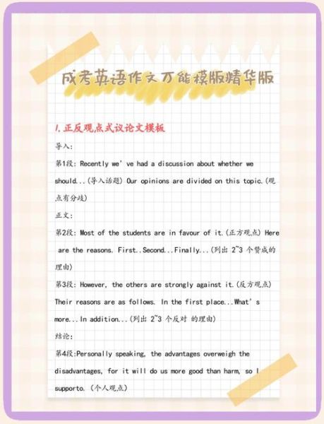 成人高考英语作文怎么写_万能模板有哪些-第1张图片-星辰妙记