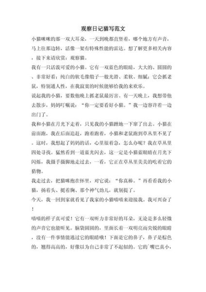 小猫作文怎么写_写小猫的作文技巧-第3张图片-星辰妙记