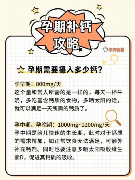 孕妇补钙最佳时间_孕妇几个月开始补钙-第1张图片-星辰妙记