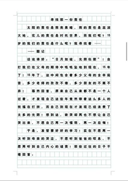 中考满分作文责任怎么写_如何写出高分立意-第2张图片-星辰妙记