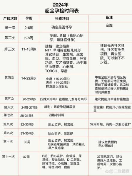 孕妇检查时间表_孕妇检查项目有哪些-第2张图片-星辰妙记