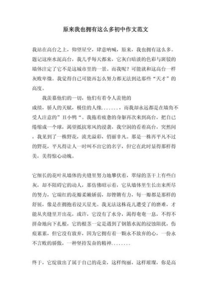 原来我也拥有这么多作文怎么写_600字作文如何升华主题-第2张图片-星辰妙记