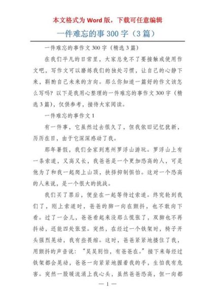 一件难忘的事作文300字怎么写_如何写300字难忘作文-第3张图片-星辰妙记