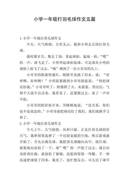 打羽毛球作文怎么写_打羽毛球作文300字怎么扩展-第2张图片-星辰妙记