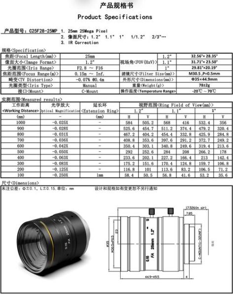 工业镜头接口类型有哪些_如何根据传感器尺寸选焦距-第1张图片-星辰妙记 工业镜头接口类型有哪些_如何根据传感器尺寸选焦距-第1张图片-星辰妙记