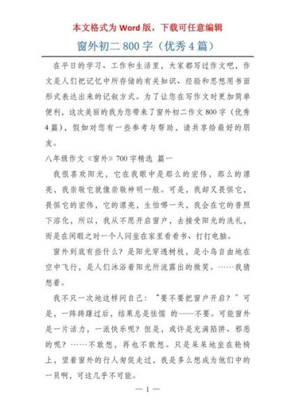 窗外作文怎么写_初二800字范文-第2张图片-星辰妙记