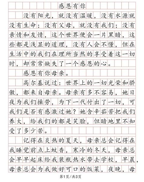 感恩作文怎么写_感恩主题作文素材-第1张图片-星辰妙记