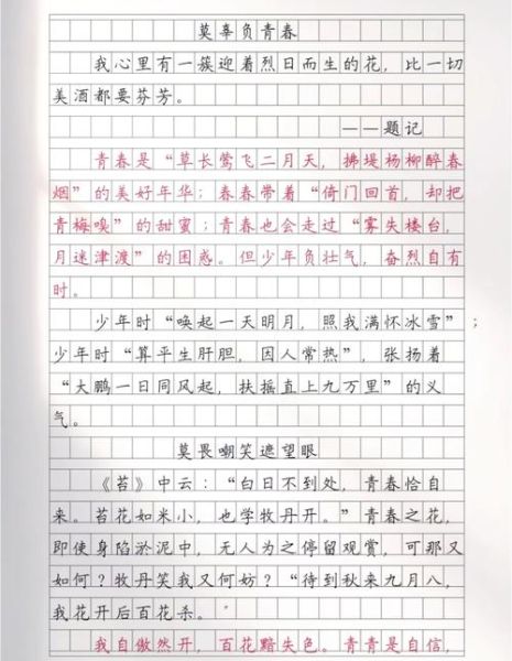 青春作文怎么写_青春作文素材哪里找-第1张图片-星辰妙记